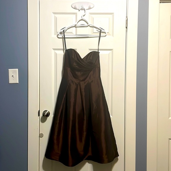 After Six brown strapless midi prom dress. Size 6 - Picture 1 of 1